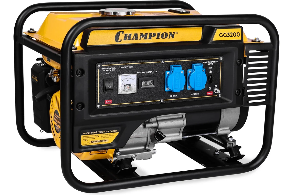 Бензогенератор CHAMPION GG3200, 3,2 кВт